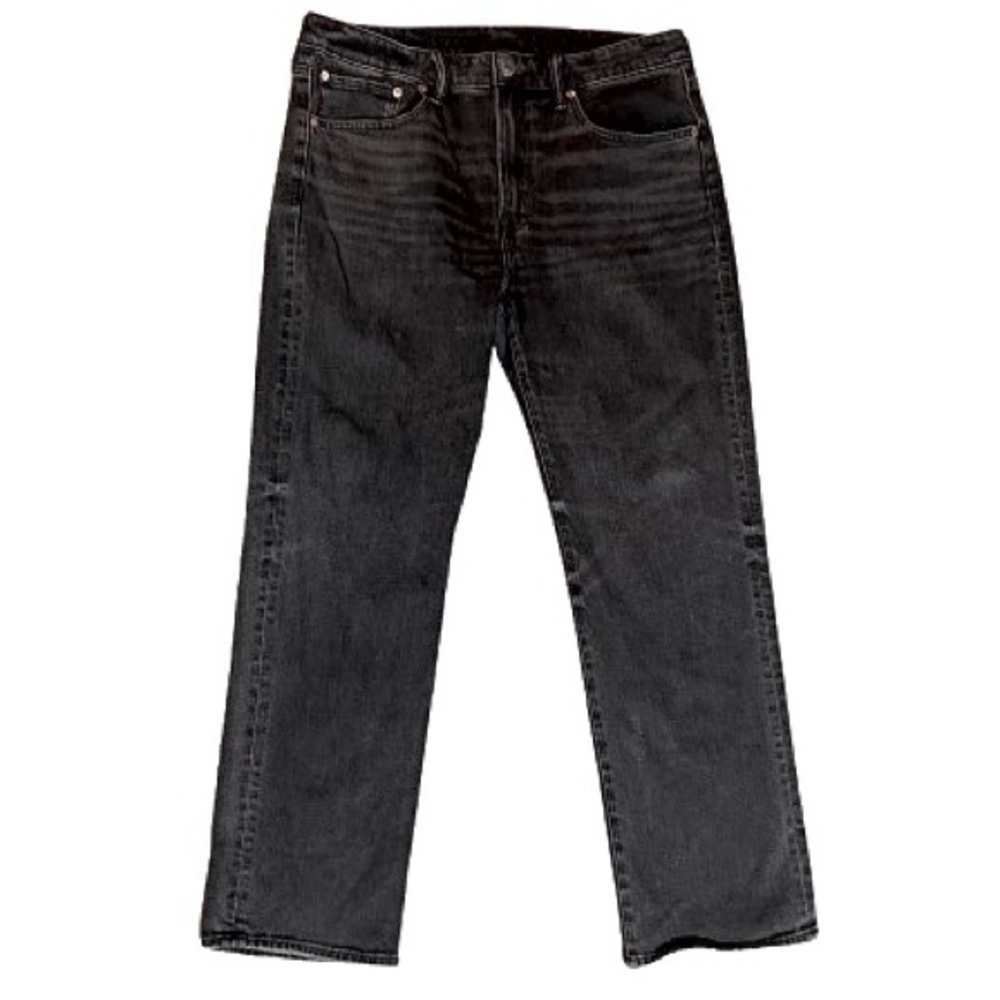 American Eagle Men's 34x30 Black EasyFlex Relaxed  Straight Jeans